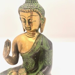 Statue Bouddha Abhaya Mudra Bronze Antique 17cm